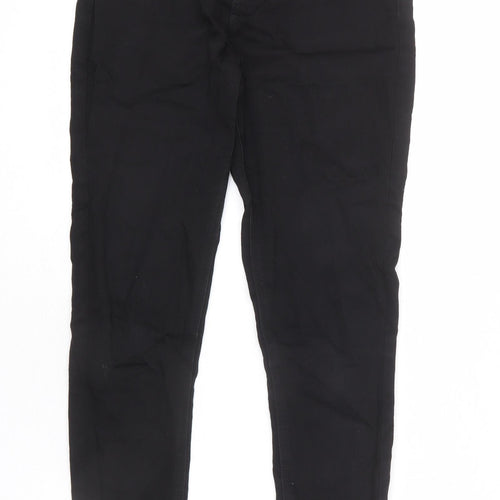 Marks and Spencer Womens Black Cotton Skinny Jeans Size 10 L26 in Regular Zip - Super Skinny