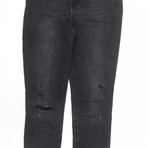Indigo Womens Grey Cotton Skinny Jeans Size 10 L24 in Regular Zip