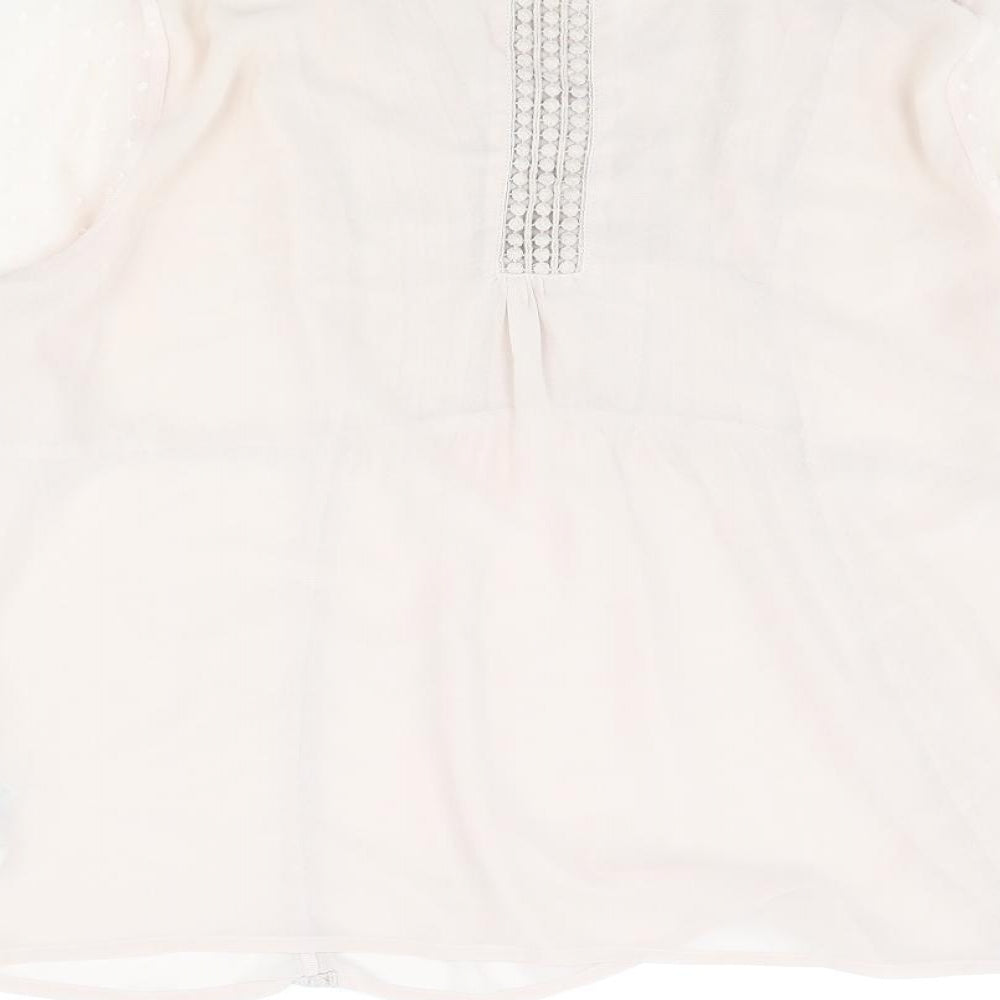 Indigo Womens Pink Polyester Basic Blouse Size 16 V-Neck - Lace Trim