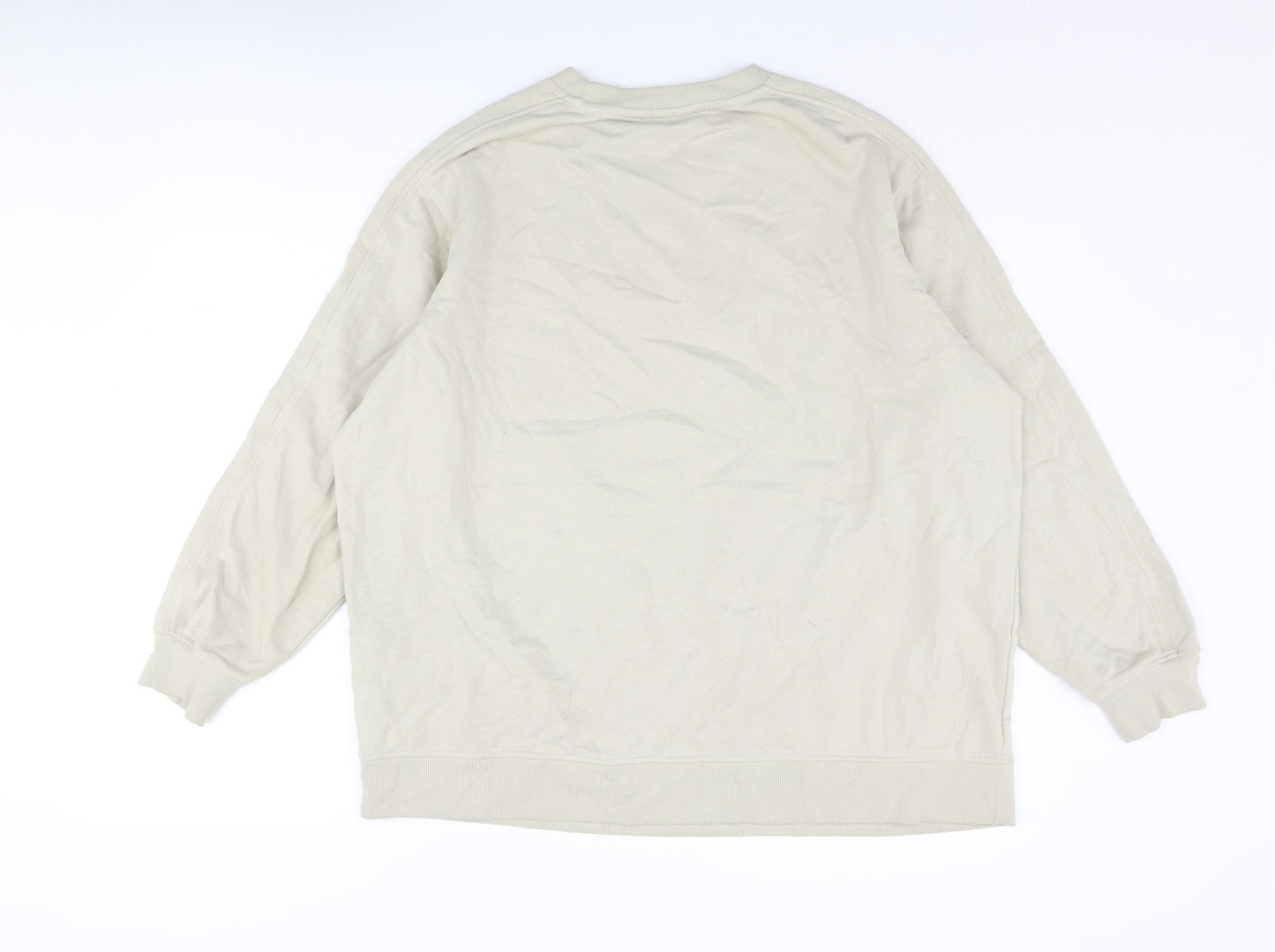 Marks and Spencer Mens Beige Cotton Pullover Sweatshirt Size M - Après Ski France