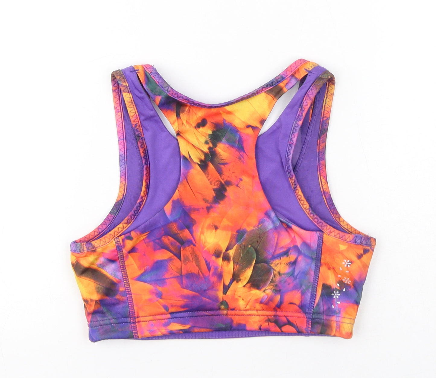 USA Pro Womens Multicoloured Geometric Polyester Cropped Tank Size 8 Round Neck Pullover