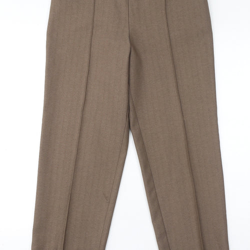 Marks and Spencer Womens Brown Polyester Trousers Size 10 L29 in Regular