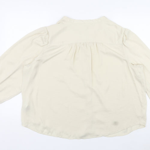Per Una Womens Beige Polyester Basic Blouse Size 20 Round Neck