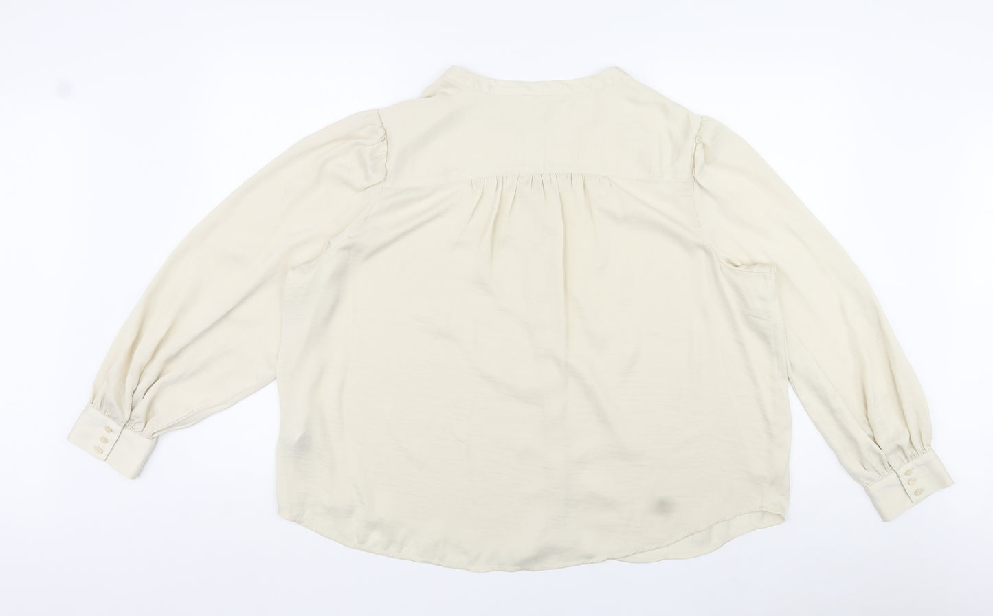 Per Una Womens Beige Polyester Basic Blouse Size 20 Round Neck