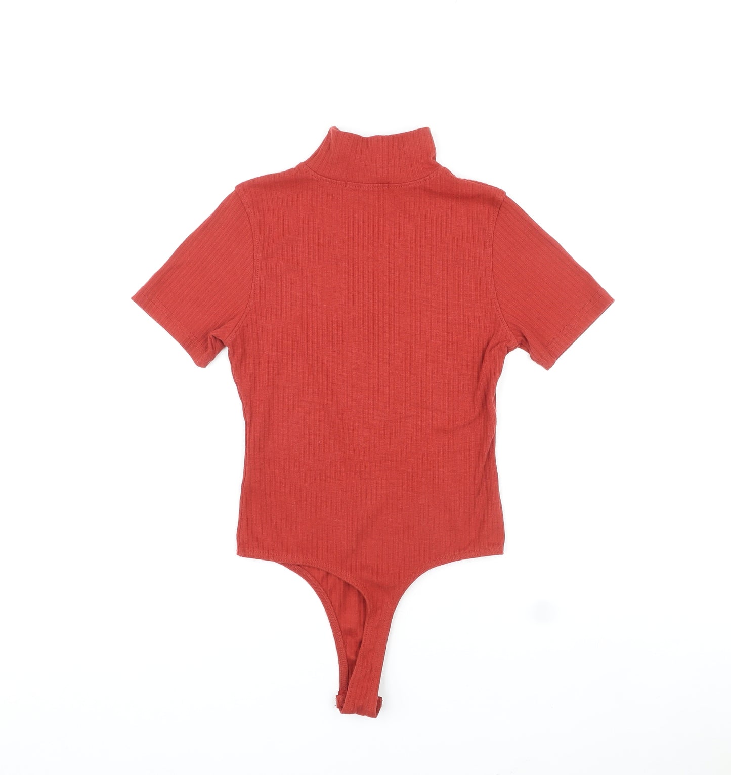 Missguided Womens Red Polyester Bodysuit One-Piece Size 8 Snap