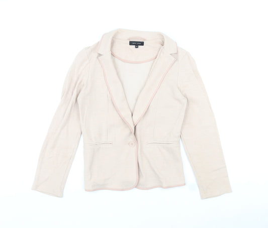 New Look Womens Pink Cotton Jacket Blazer Size 10