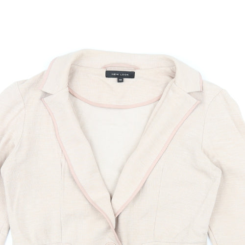 New Look Womens Pink Cotton Jacket Blazer Size 10
