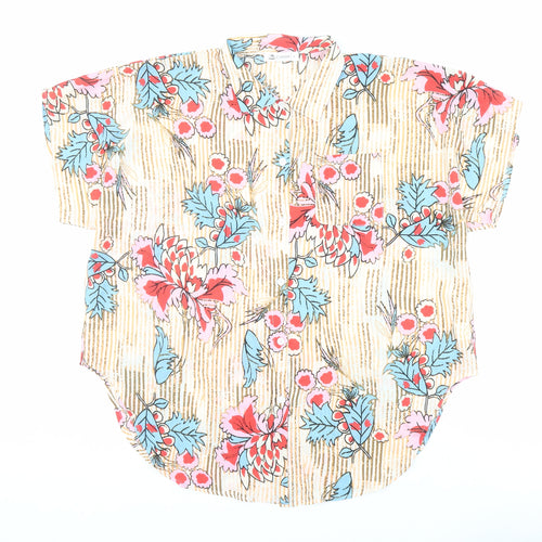 Cupshe Womens Multicoloured Geometric Polyester Basic Button-Up Size S Collared - Striped Floral