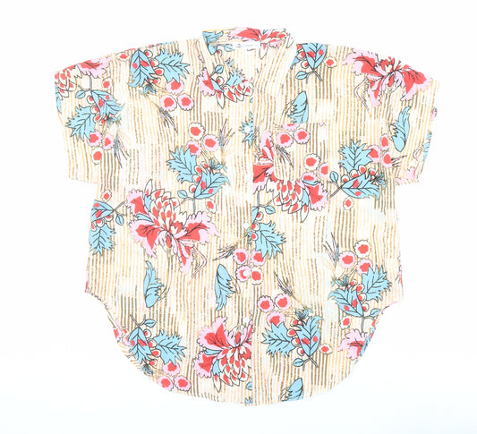 Cupshe Womens Multicoloured Geometric Polyester Basic Button-Up Size S Collared - Striped Floral