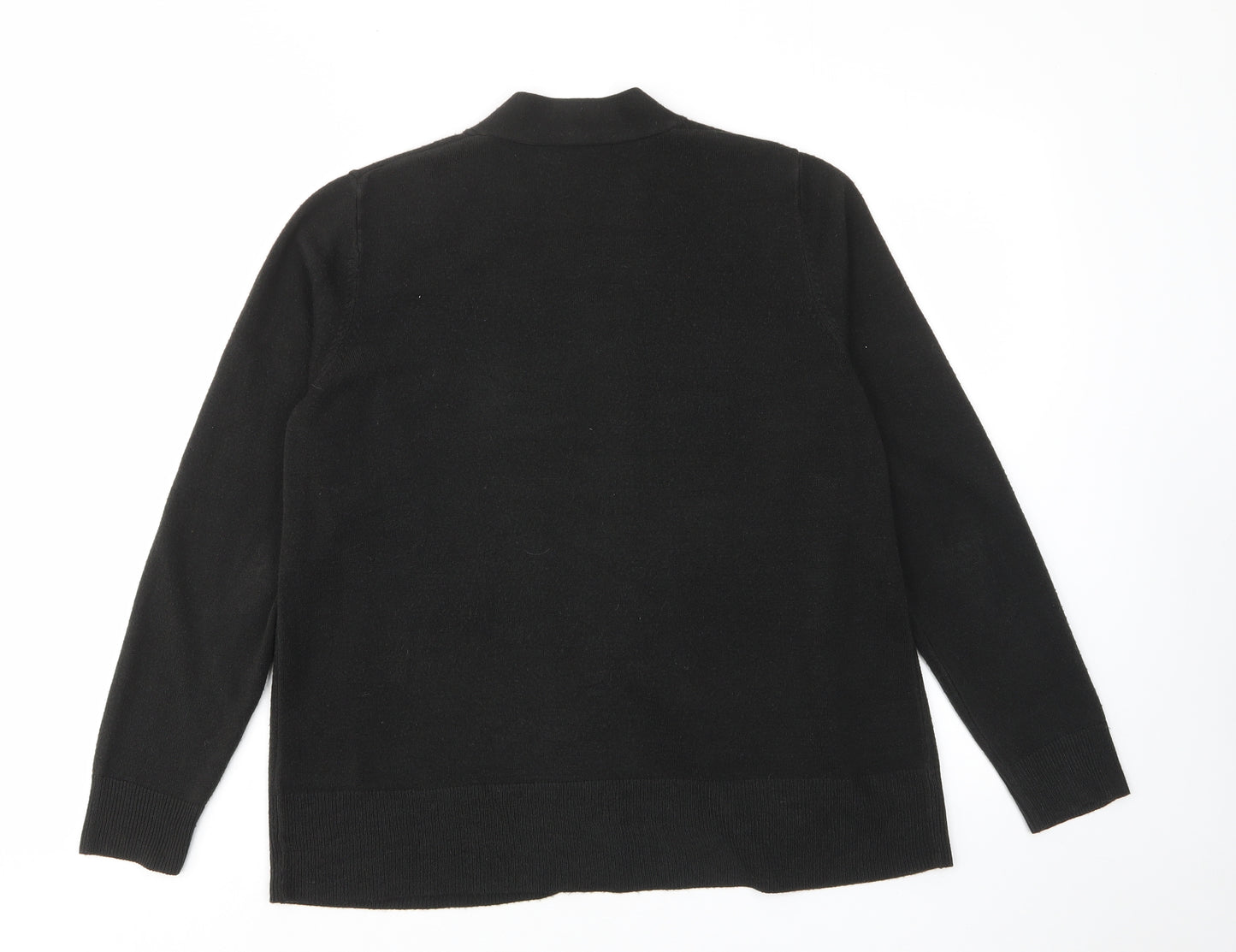 Marks and Spencer Womens Black V-Neck Acrylic Cardigan Jumper Size L