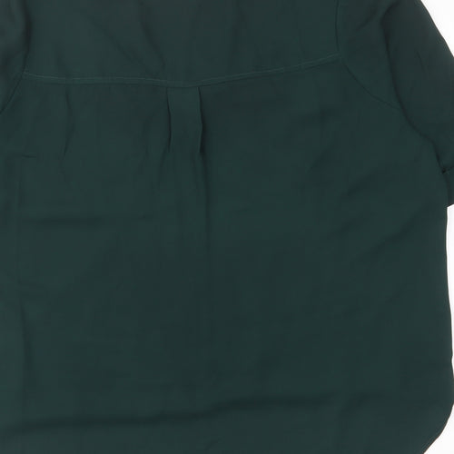 Select Womens Green Polyester Basic Blouse Size 16 V-Neck - Pockets