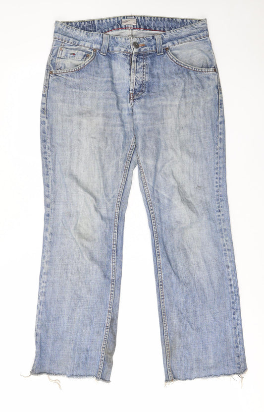 Tommy Hilfiger Mens Blue Cotton Straight Jeans Size 32 in L34 in Regular Button - Pockets