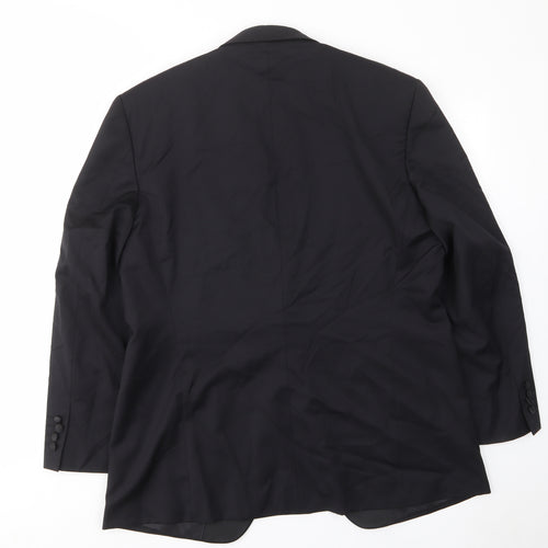 Black & White Mens Black Wool Jacket Suit Jacket Size 44 Regular - Inside pockets