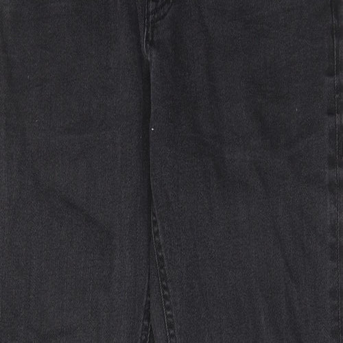 JACK & JONES Mens Black Cotton Straight Jeans Size 32 in L30 in Regular Button - Pockets