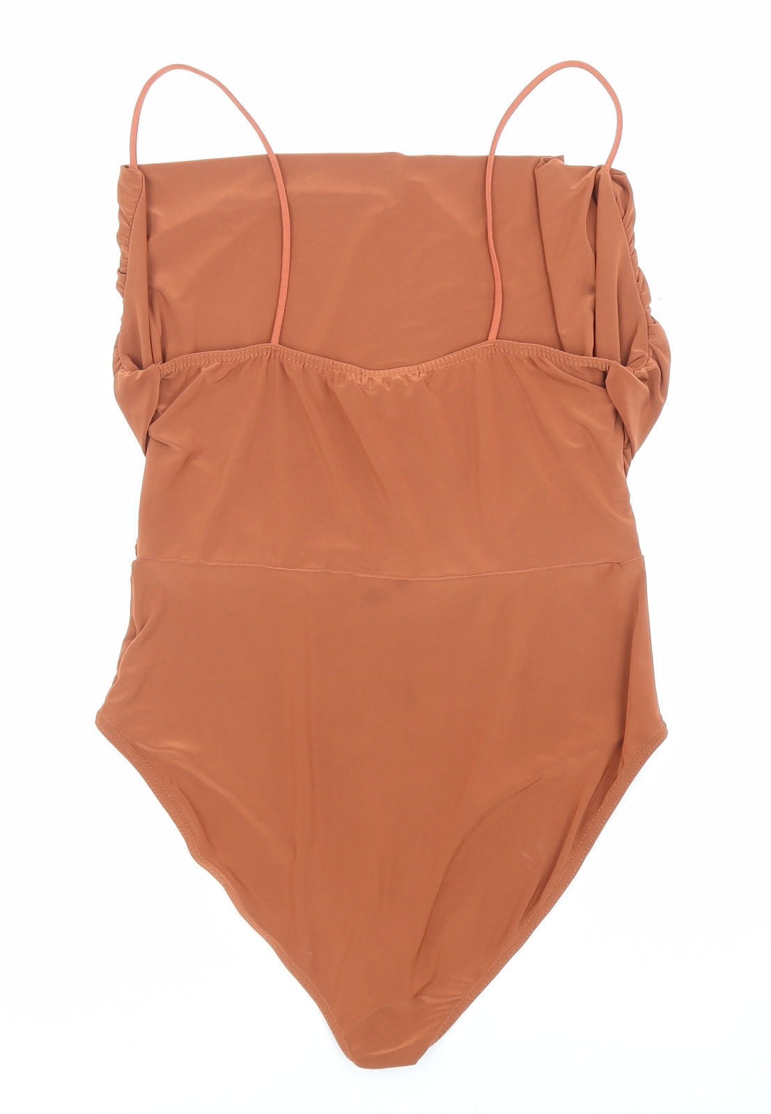 Nasty Gal Womens Brown Polyester Bodysuit One-Piece Size 8 Snap