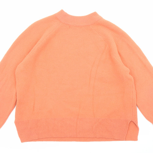 Marks and Spencer Womens Orange Round Neck Acrylic Pullover Jumper Size L