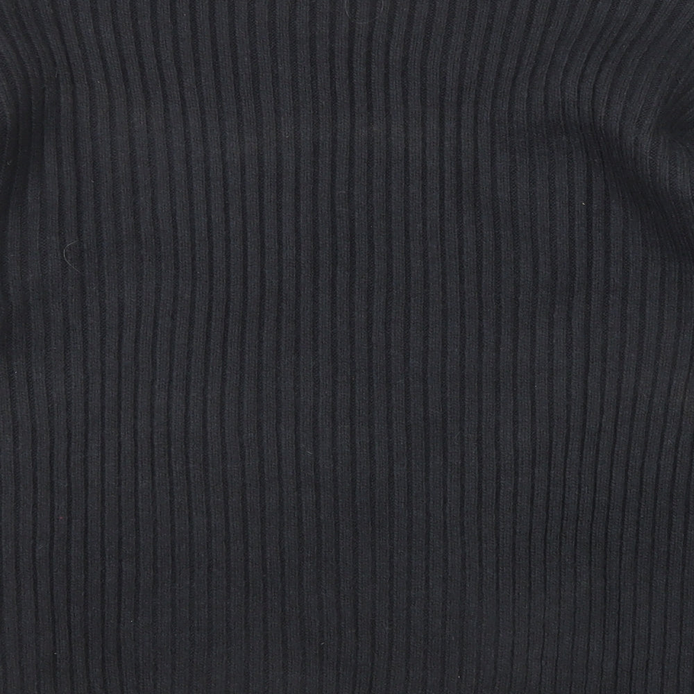 Marks and Spencer Womens Black Crew Neck Polyester Pullover Jumper Size L