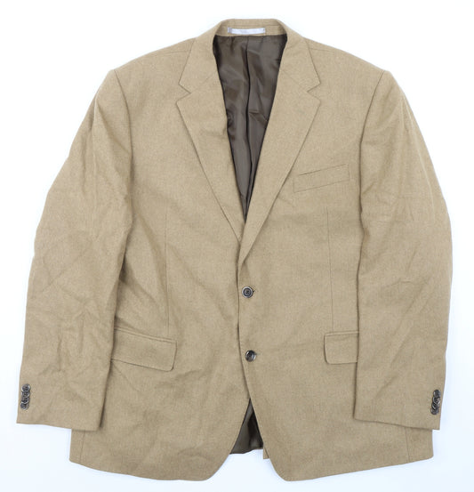 Marks and Spencer Mens Beige Wool Jacket Suit Jacket Size 46 Regular - Smart/Casual