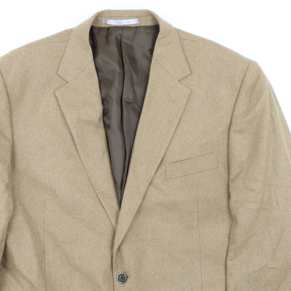 Marks and Spencer Mens Beige Wool Jacket Suit Jacket Size 46 Regular - Smart/Casual