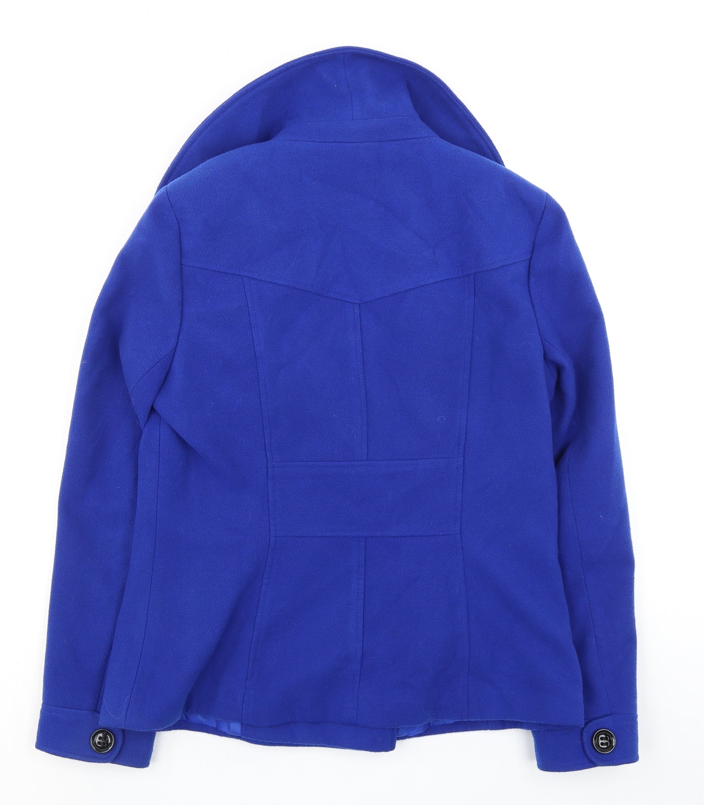 Debenhams Womens Blue Pea Coat Coat Size 14 Button - Double Breasted Jacket