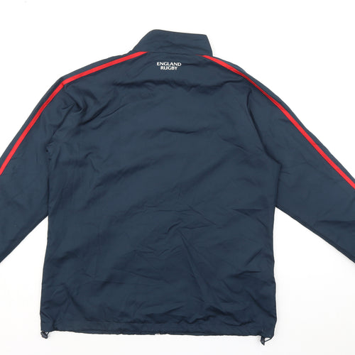 England Rugby Union Mens Blue Windbreaker Jacket Size L Zip - Logo Zipped Pockets