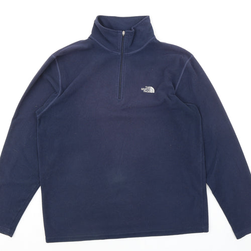 The North Face Mens Blue Polyester Pullover Sweatshirt Size M - 1/4 Zip
