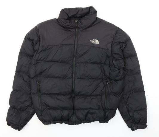 The North Face Mens Black Puffer Jacket Jacket Size M Zip - Padded Logo