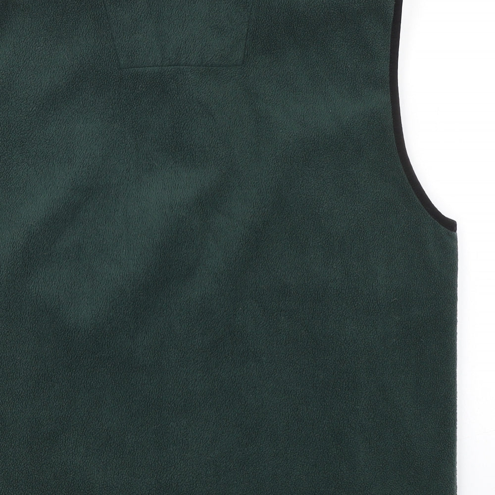 BHS Mens Green Gilet Jacket Size L Zip - Zipped Pockets