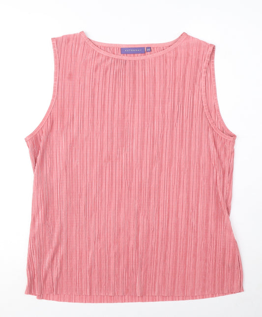 Autonomy Womens Pink Polyester Basic Blouse Size 20 Round Neck - Textured