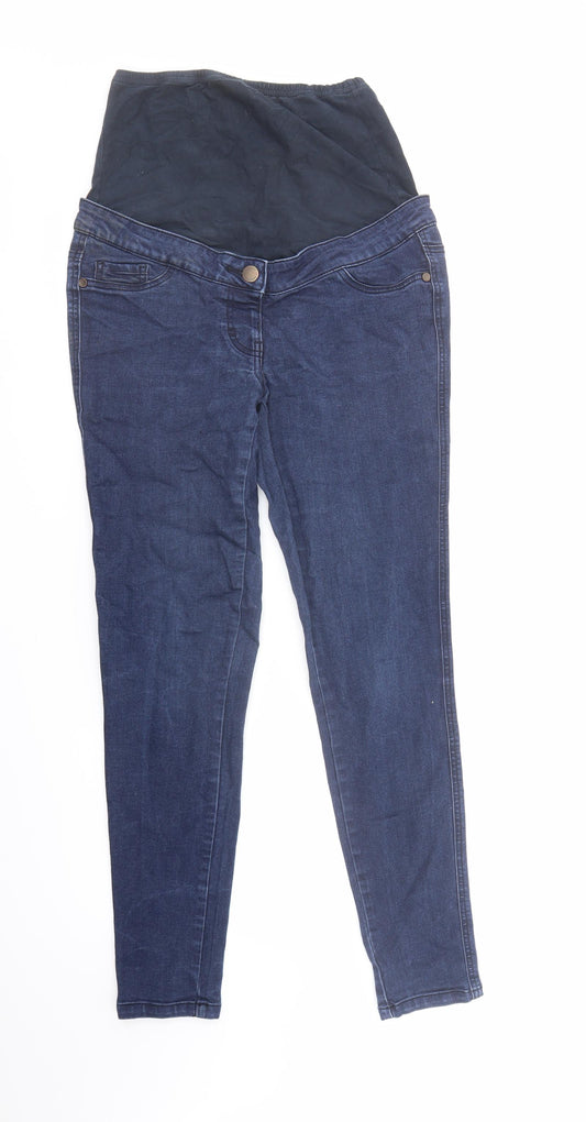 NEXT Womens Blue Cotton Skinny Jeans Size 10 L29 in Regular - Elastic Waist