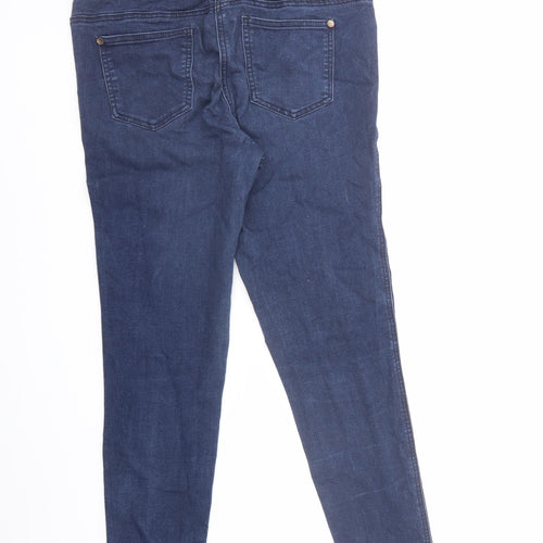 NEXT Womens Blue Cotton Skinny Jeans Size 10 L29 in Regular - Elastic Waist