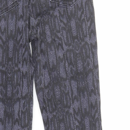 Marks and Spencer Womens Blue Animal Print Cotton Jegging Jeans Size 10 L27 in Regular - Snake Skin Print