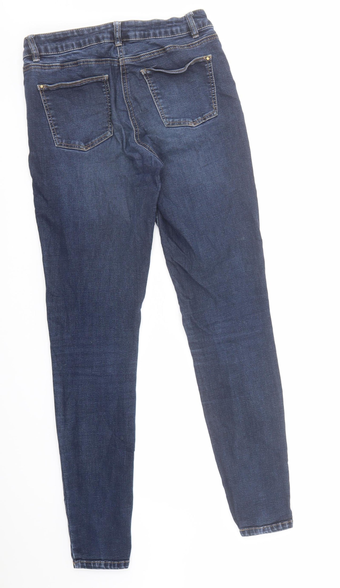 TU Womens Blue Cotton Skinny Jeans Size 10 L30 in Regular Zip