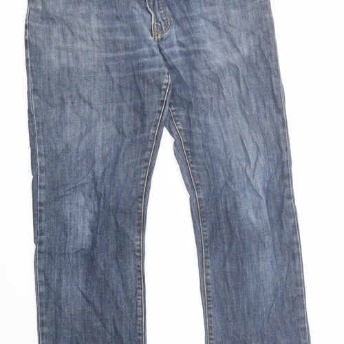Gap Mens Blue Cotton Bootcut Jeans Size 32 in L30 in Regular Zip