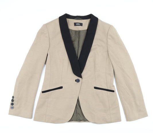 Marks and Spencer Womens Beige Polyester Jacket Blazer Size 12