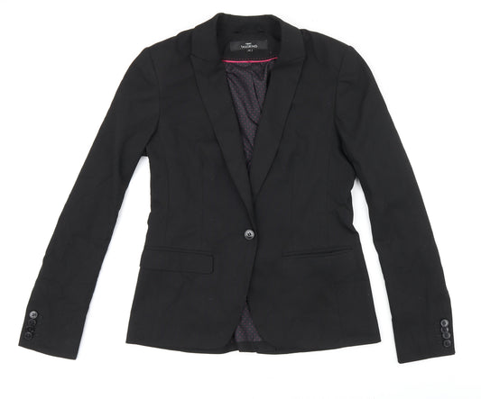 NEXT Womens Black Polyester Jacket Blazer Size 8