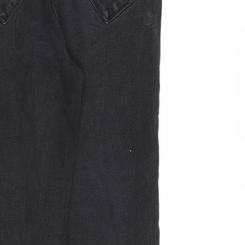 Bonmarché Womens Black Cotton Straight Jeans Size 10 L28 in Regular Zip