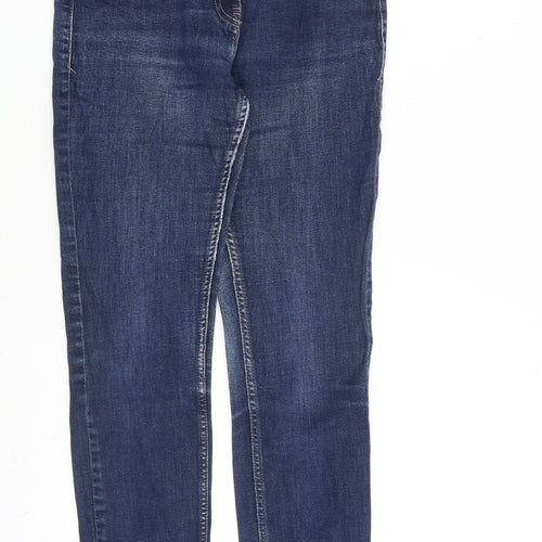 NEXT Womens Blue Cotton Skinny Jeans Size 10 L28 in Regular Zip