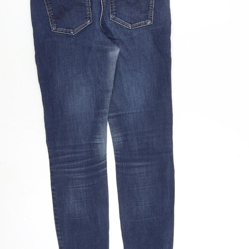 NEXT Womens Blue Cotton Skinny Jeans Size 10 L28 in Regular Zip