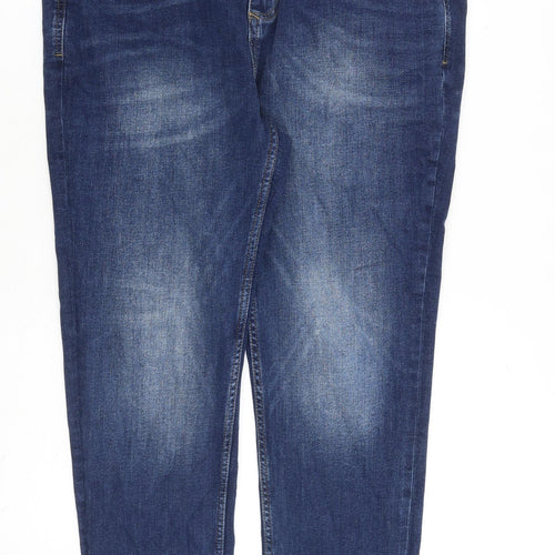 Burton Mens Blue Cotton Tapered Jeans Size 32 in L28 in Regular Zip