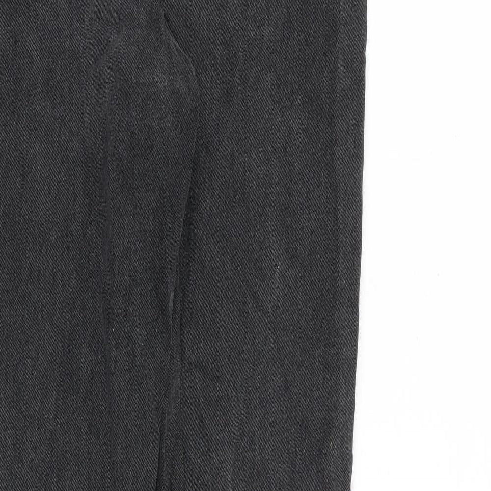 Denim & Co. Womens Grey Cotton Mom Jeans Size 10 L28 in Regular Zip