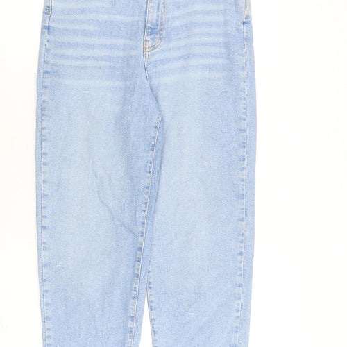 George Womens Blue Cotton Mom Jeans Size 10 L28 in Regular Zip