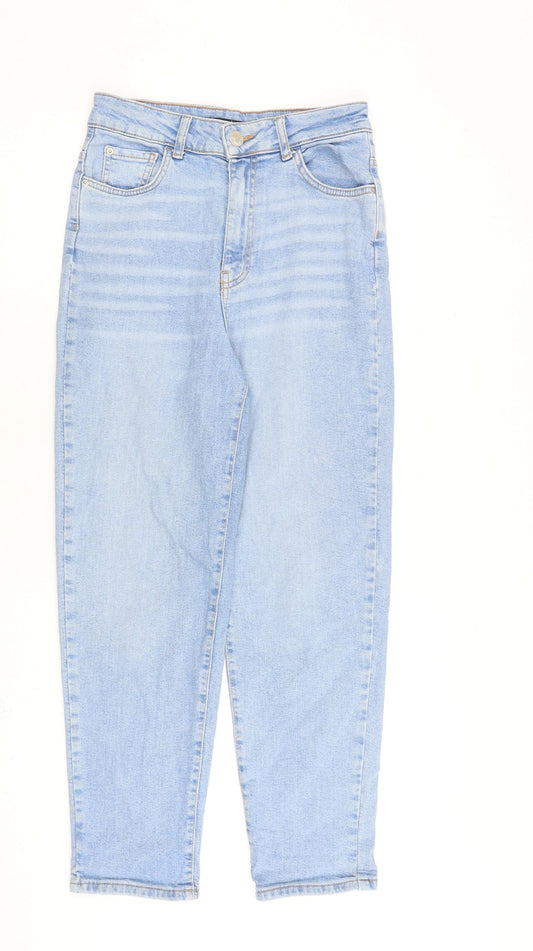 George Womens Blue Cotton Mom Jeans Size 10 L28 in Regular Zip