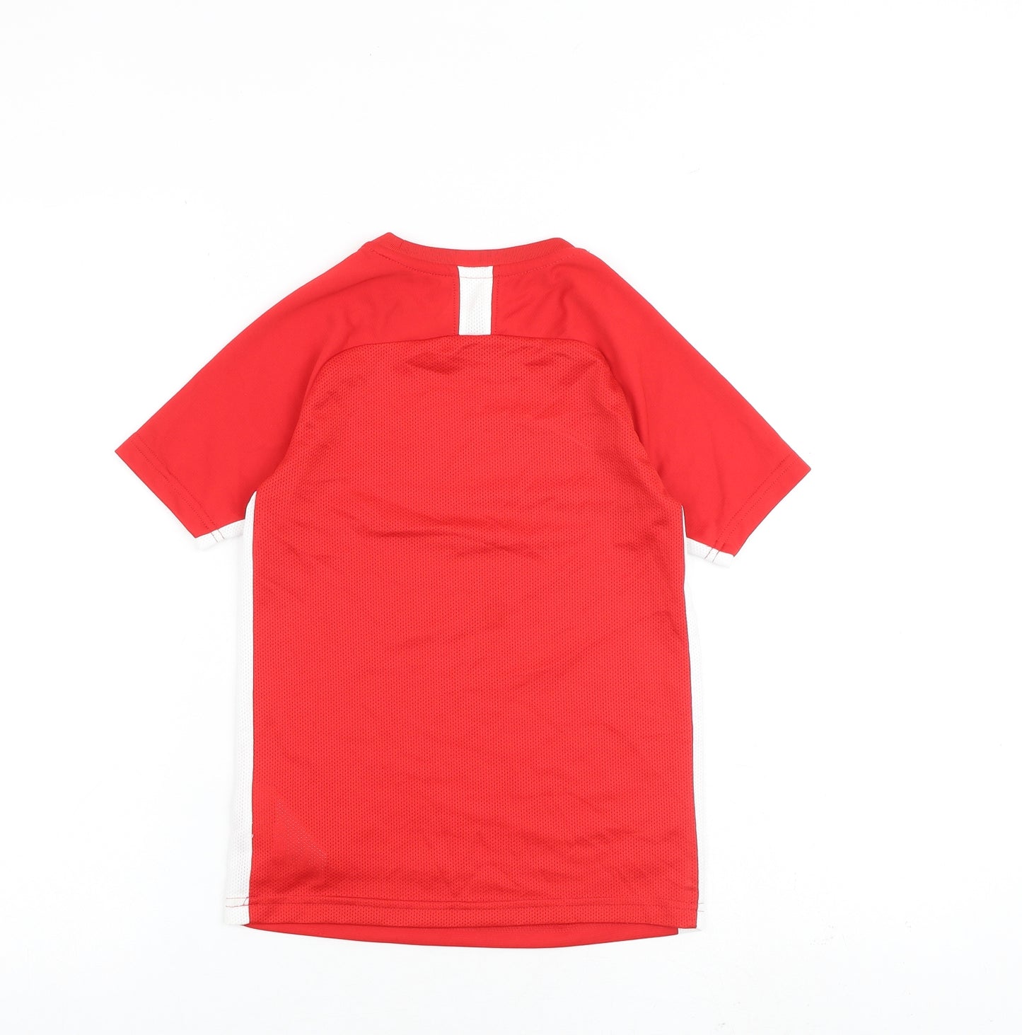 Nike Boys Red Polyester Basic T-Shirt Size S Round Neck Pullover