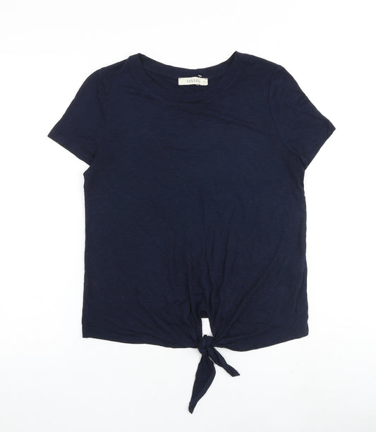 Oasis Womens Blue Viscose Basic T-Shirt Size XS Round Neck