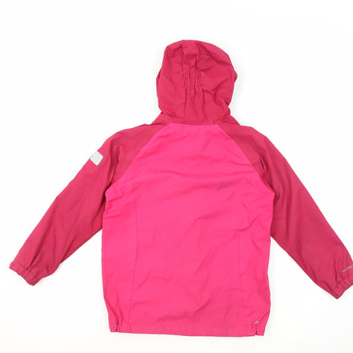 Regatta Girls Pink Windbreaker Jacket Size 9-10 Years Zip - Logo Hooded