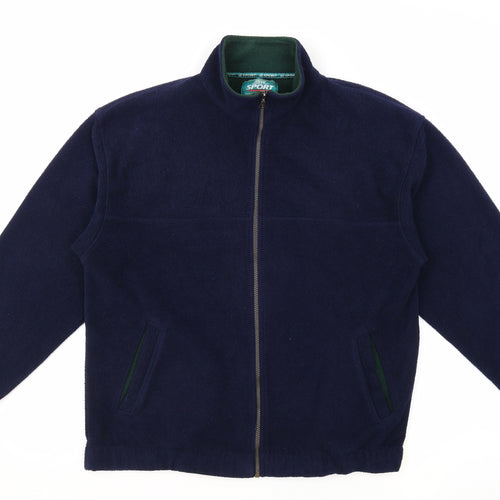 St Bernard Mens Blue Jacket Size S Zip - Thermal Activewear, Vintage