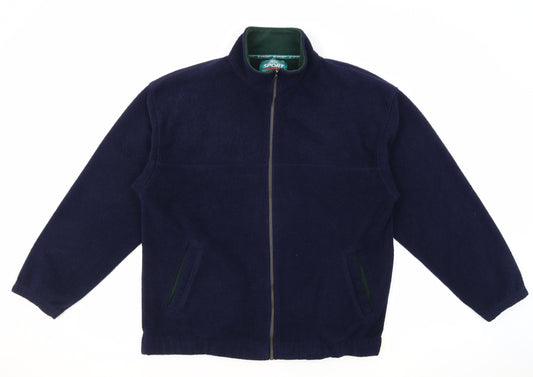St Bernard Mens Blue Jacket Size S Zip - Thermal Activewear, Vintage