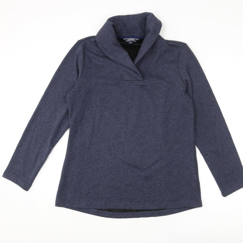 Lands' End Mens Blue Cotton Pullover Sweatshirt Size M - Roll Collar