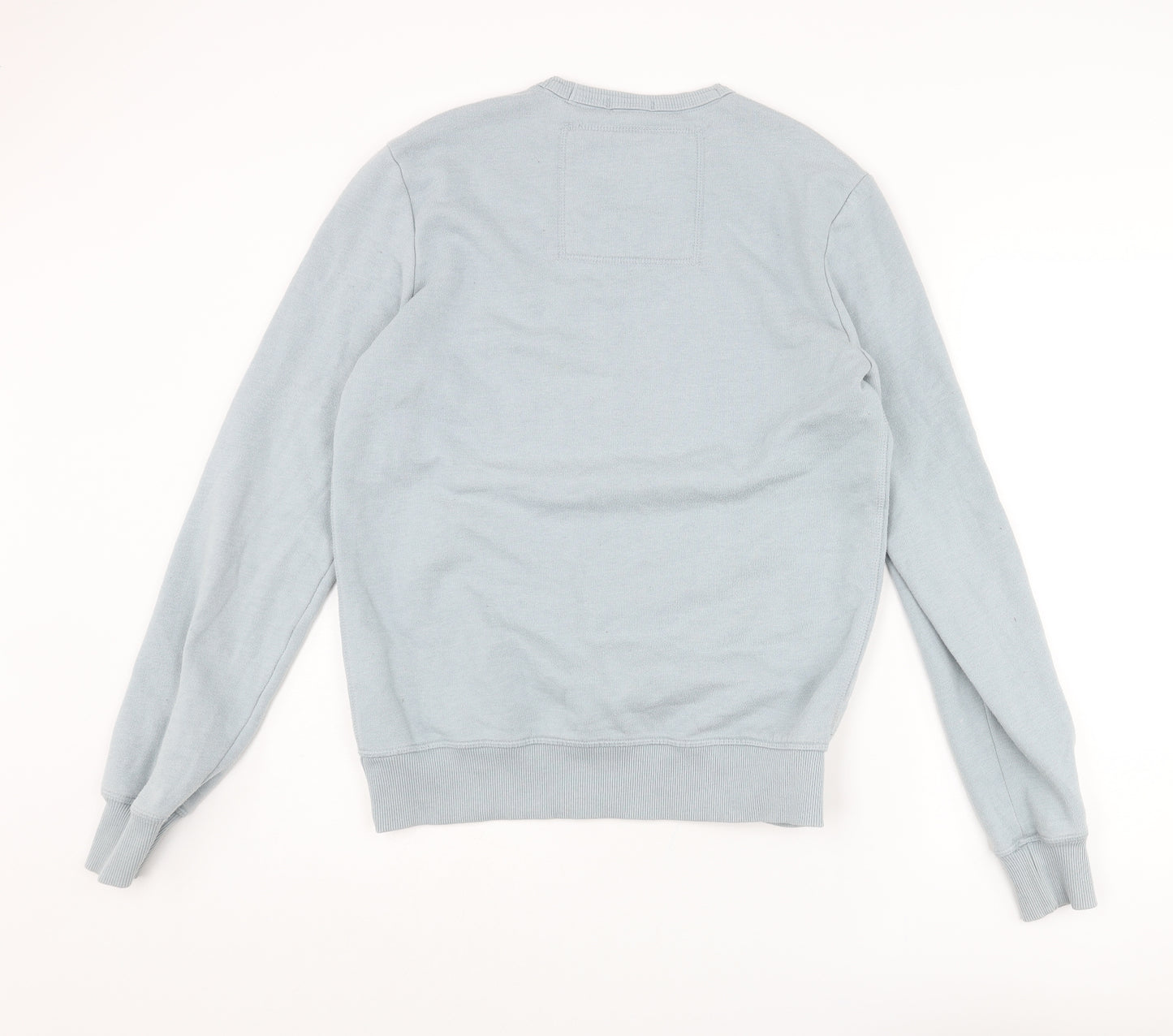 Superdry Mens Blue Cotton Pullover Sweatshirt Size M - Large Front Logo